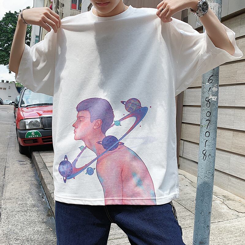 全2色 Tシャツ カットソー プリント カジュアル おしゃれ