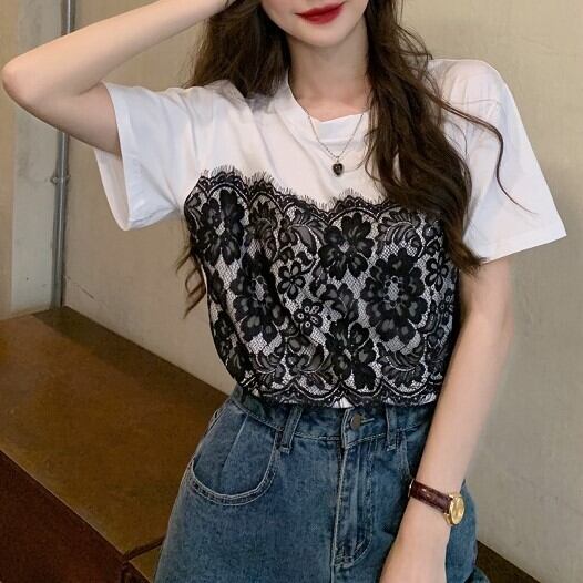 ブラックレースドッキングtシャツ Rd8687 Beep 韓国メンズファッション通販サイト