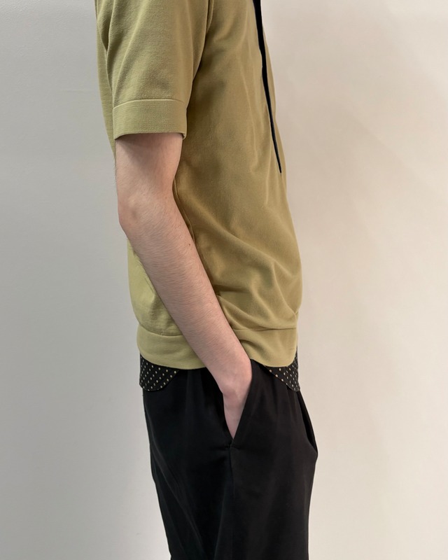【PRADA】bicolor nylon polo top
