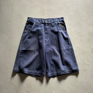 -P.M.D- logo embroidery cotton wide shorts