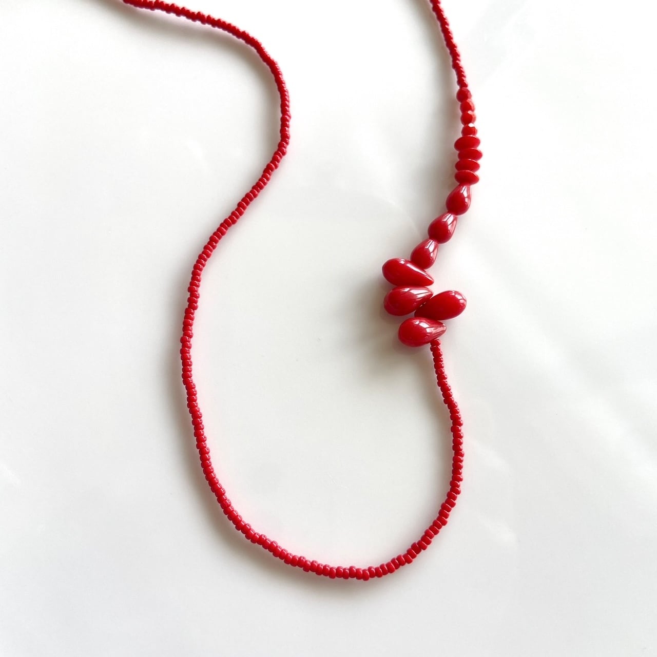 art jewelry marble　サンゴロングネックレス