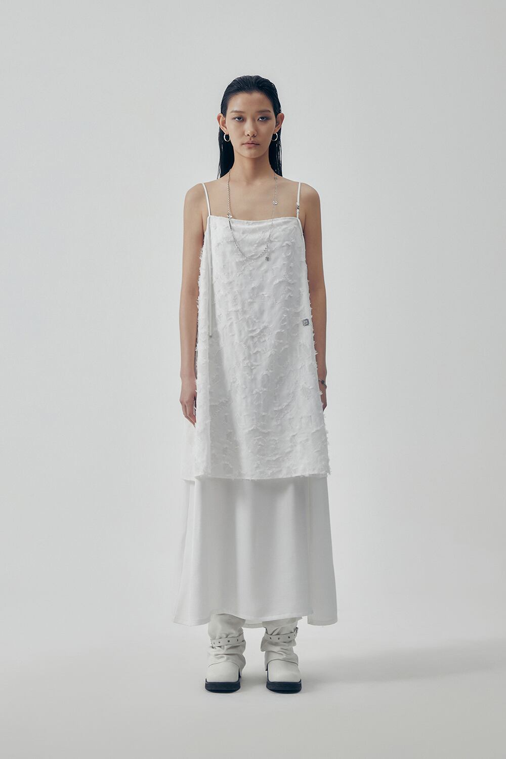 OJOS] i:e Fluid Capsleeve Dress 01 / Stoneblue 正規品 韓国