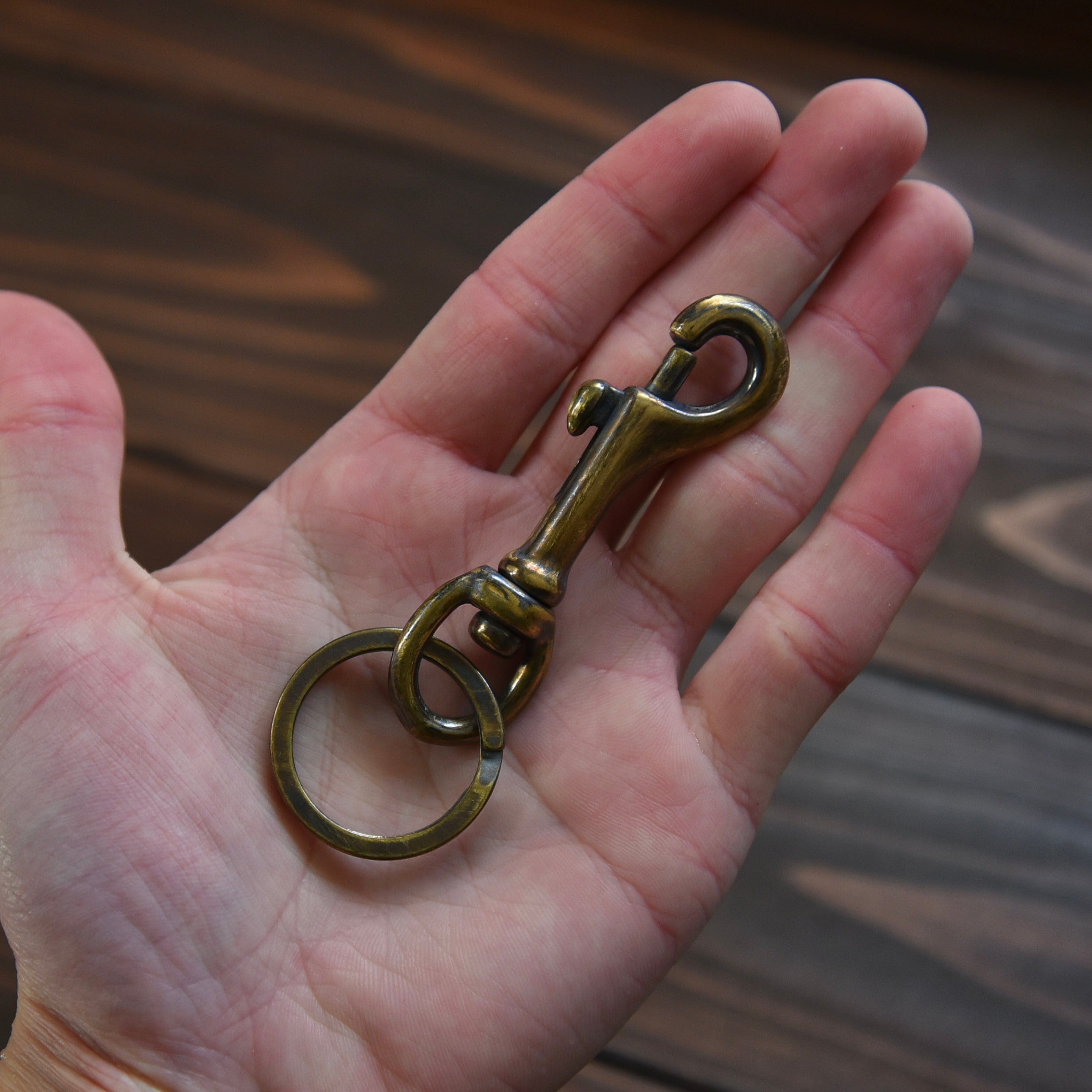 Hand Made Vintage Loop Clutch Key Ring Made in Japan / 真鍮