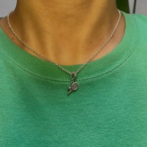 Tennis charm necklace (silver)