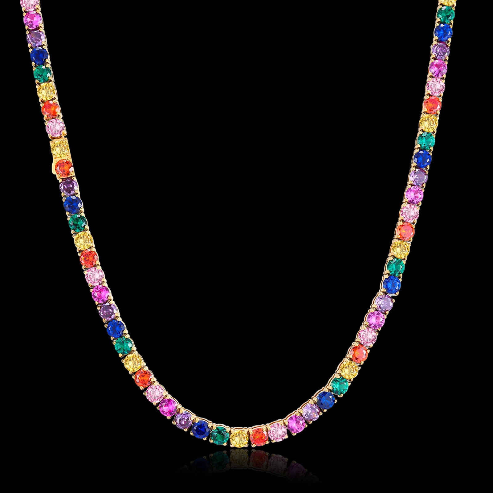 316L rainbow tennis necklace | ✯Lucliss Jewelry✯