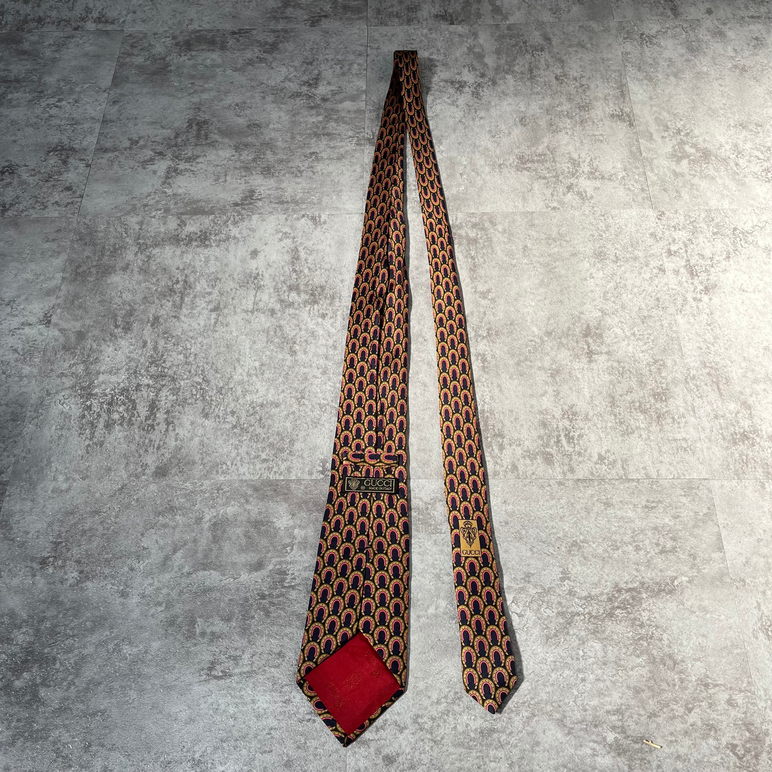 GUCCI】馬蹄柄ネクタイ ネイビー オールドグッチ | 古着屋lunicネクタイ店