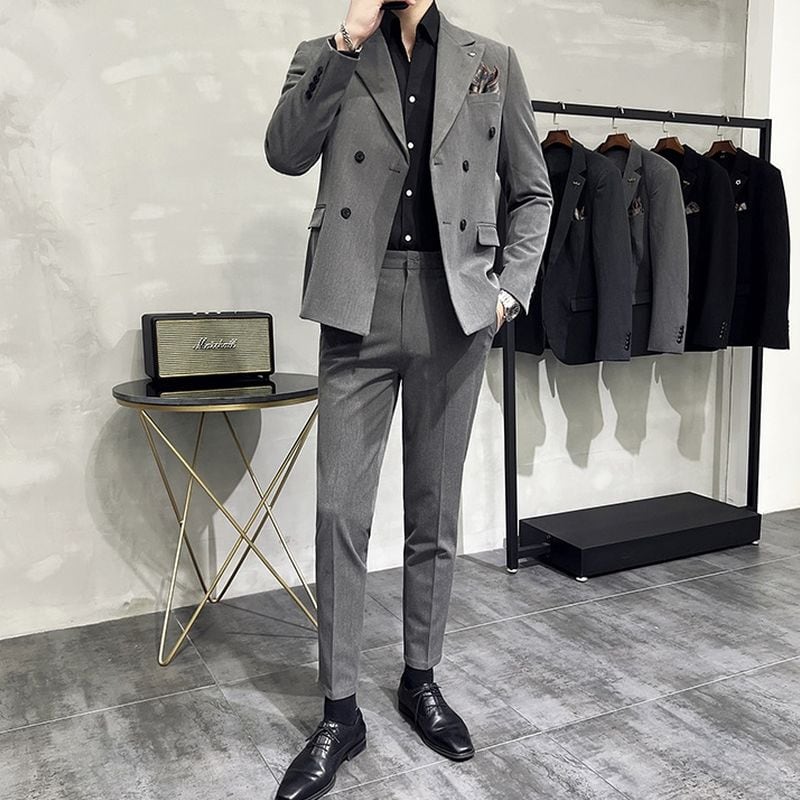 ダブルボタンスーツ 高級感シルエットスーツ SU0075 | R-Base