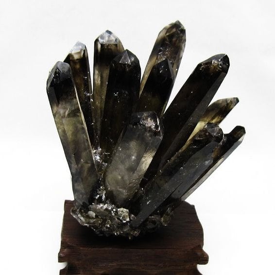 モリオン クラスター 黒水晶 原石 台座付属 一点物 182-8406