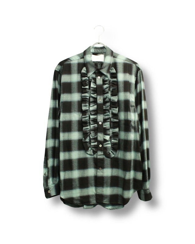 "SUGARHILL" FRILL OMBRE PLAID BLOUSE