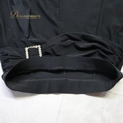 社交ダンス 衣装 ICHIOKU イチオク スカート レッスンウェア ブラック系 伸縮 ストレッチ 練習 レッスン 黒 ラインストーン スパンコール キラキラ 装飾 シンプル 上品 かわいい ダンス衣装 イベント ステージ パーティー レディース シルバー系
