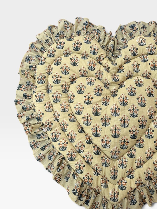 Baby Play Mat Heart Frill -Regular Size / Soft Autumn Colors-Meadow Flower【saruche】