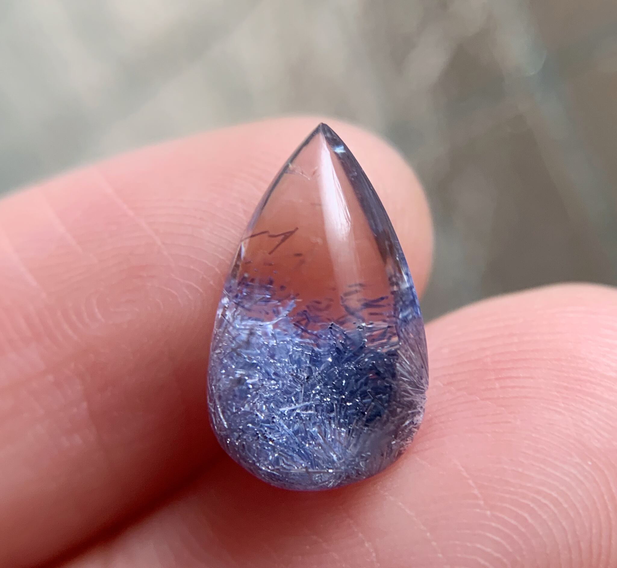 高品質 濃いブルーデュモルチェライトインクォーツW0984 | WIMPERONLY
