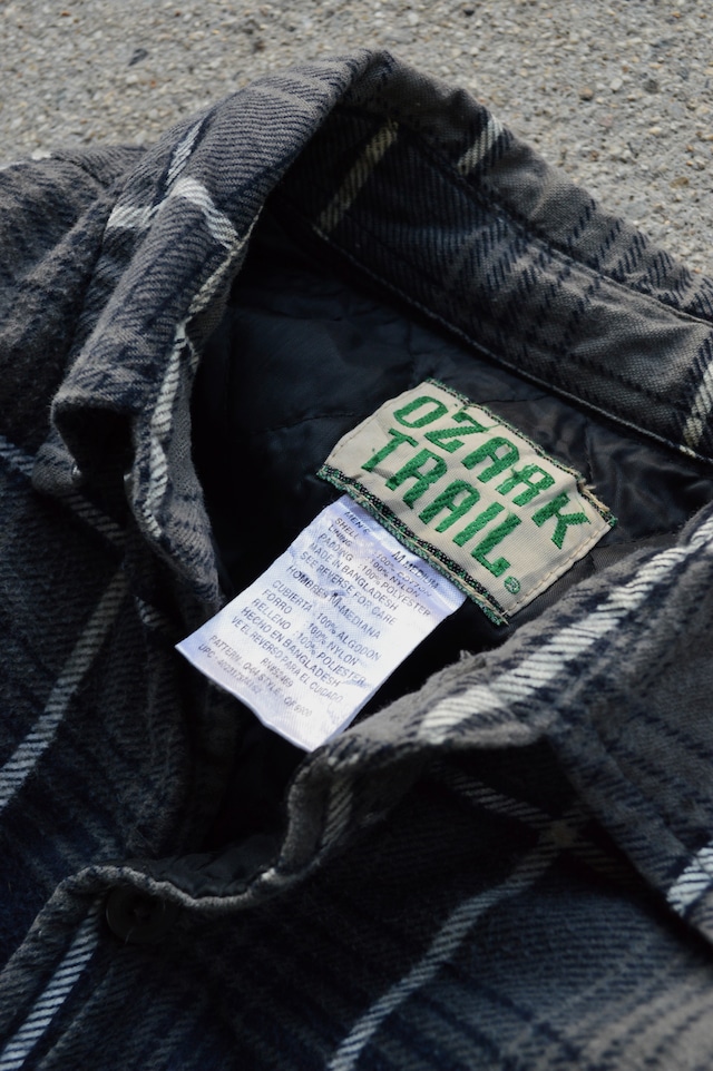 OZARK TRAIL 1980's-90's From USA Print Flannel Check Quilting Shirt Jacket プリントネル キルティングシャツジャケット