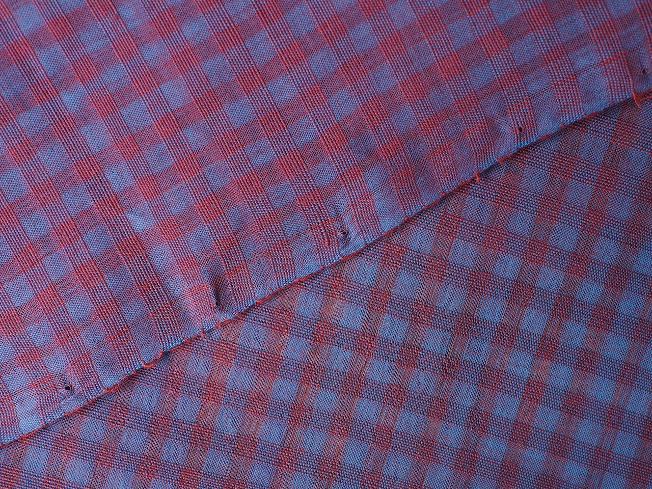 bengal fabric b48 blue red checked