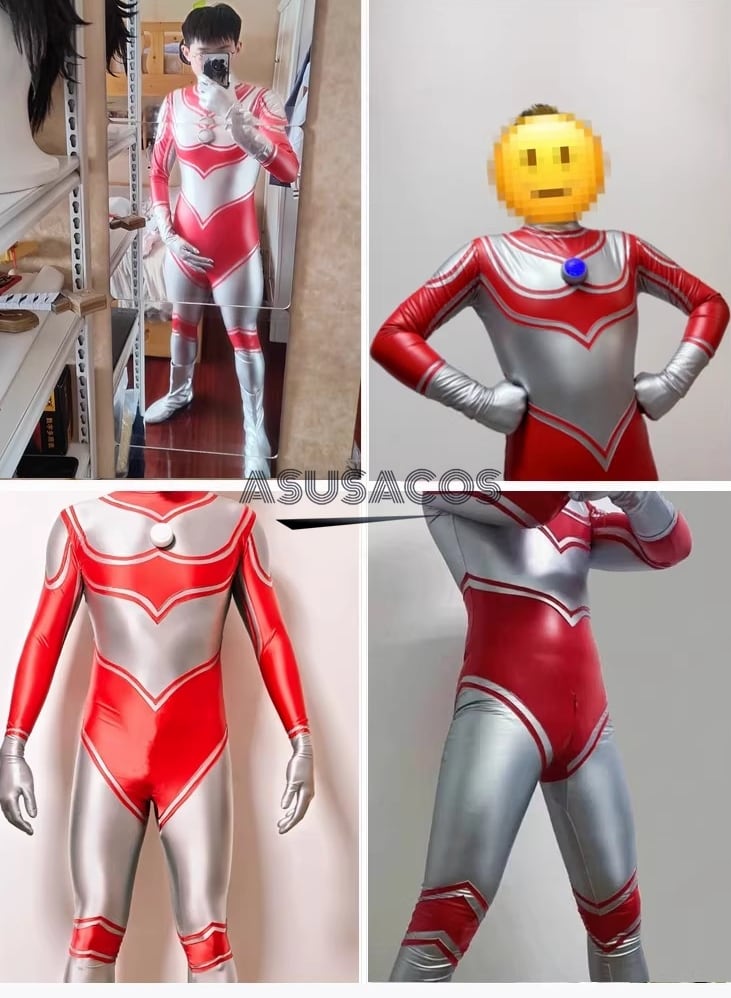 ASUSACOS 実物撮影！ ウルトラマンジャック風 コスプレ衣装 PU レザー