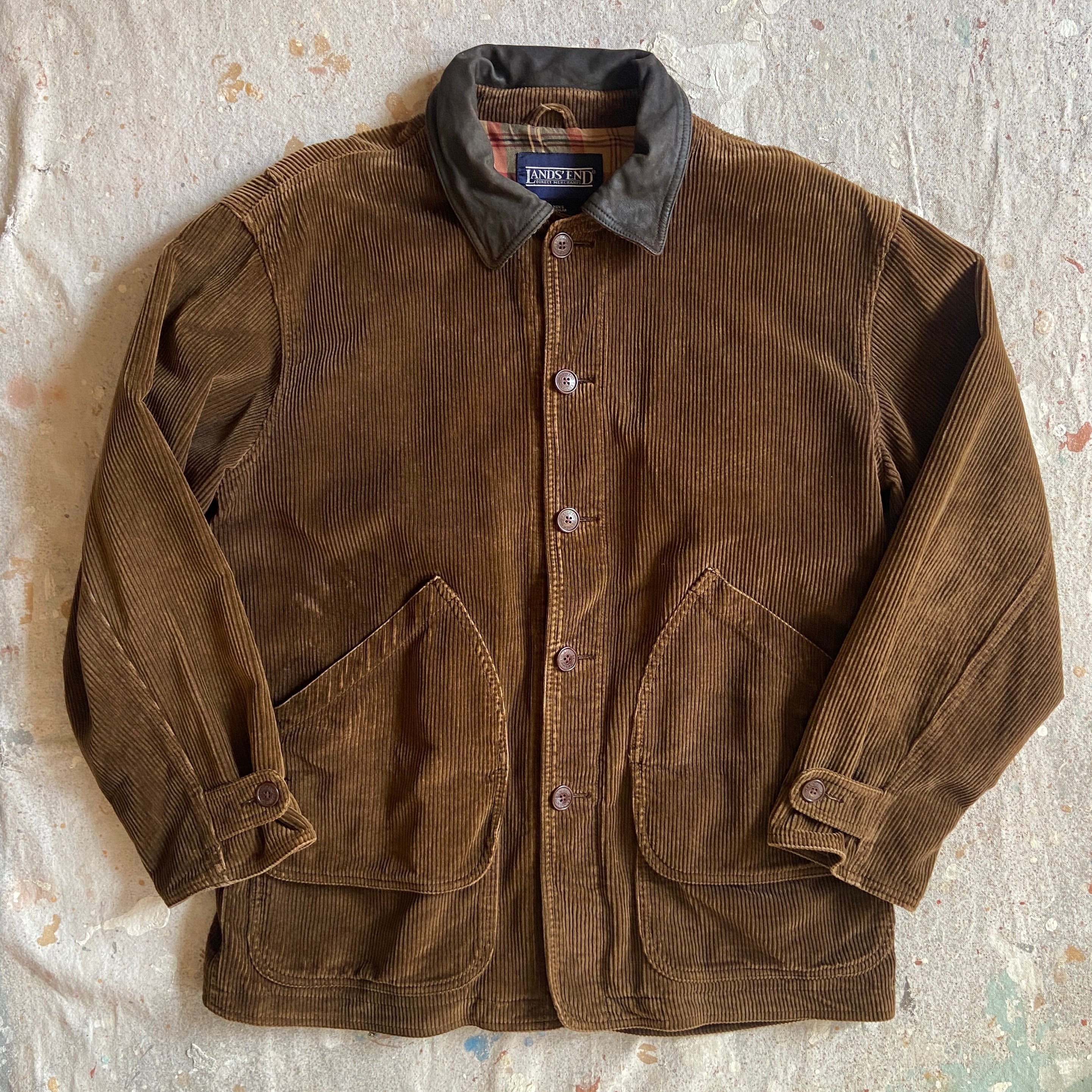 1990s LAND'S END Corduroy Coat M G096