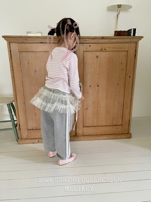 SAMJEN ストライプxフリルセット100cm