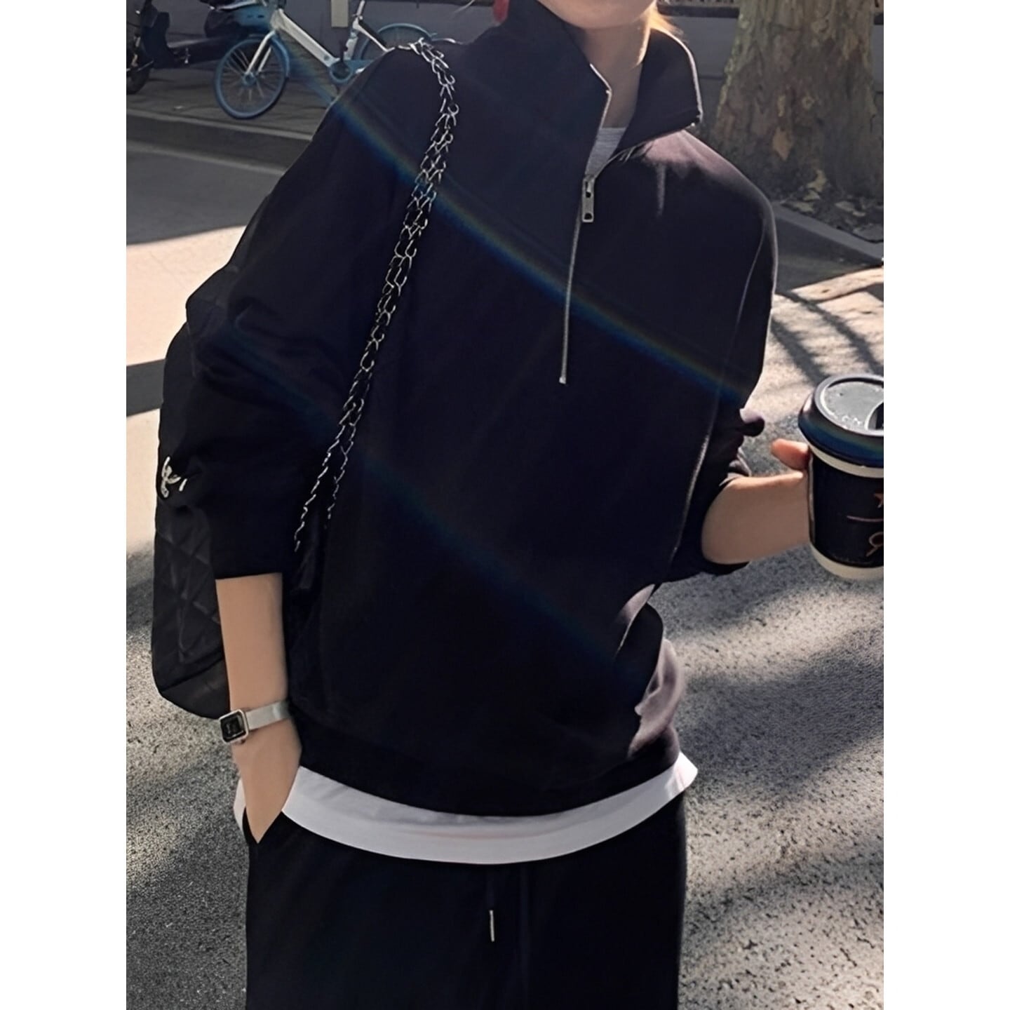 ハーフジップスウェットシャツ 2color【M-2XL】 RA3192