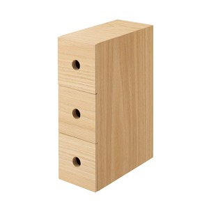【特価処分】無印良品 木製小物収納3段 約幅8.4x奥行17×高さ25.2cm 82603323