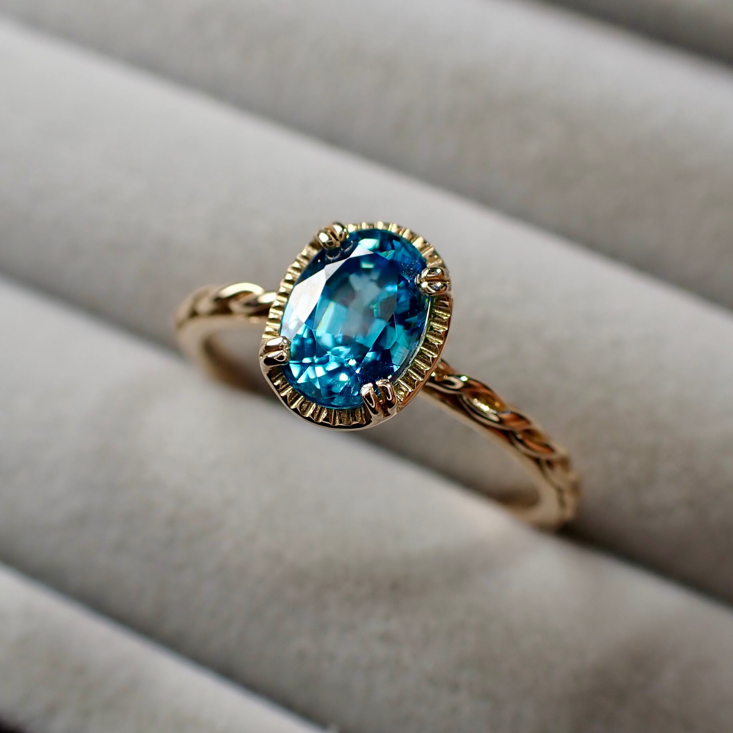 K10YG Ratanakiri Blue Zircon Ring #12.5 | One Loose