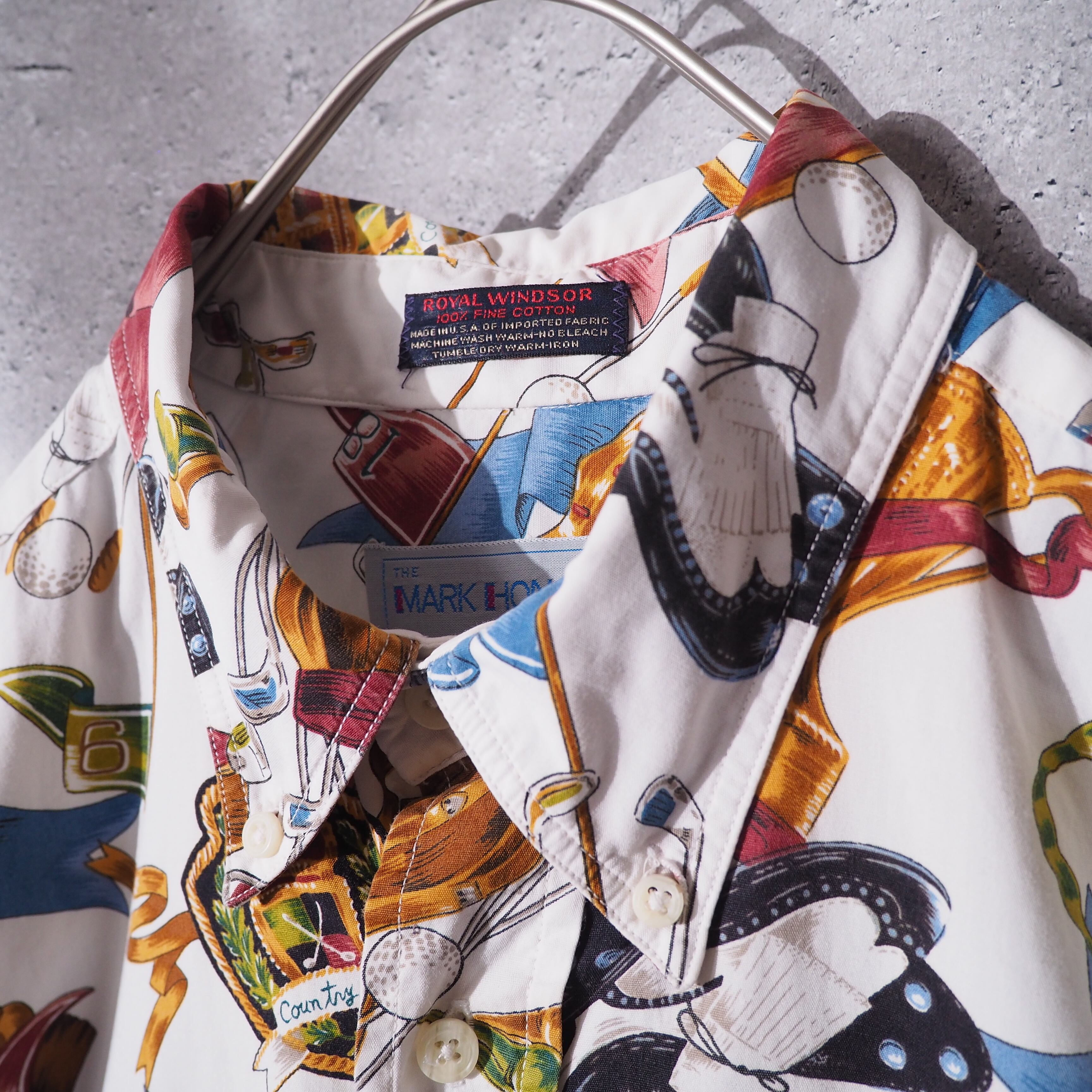 1990s " Made in USA " Beautiful Luxury pattern vintage loose Button down shirt