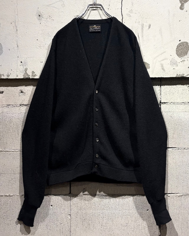 【Caka otto】60's〜70's “PURITAN” “GaryPlayer” Rare Black Color Vintage Alpaca Knit Cardigan