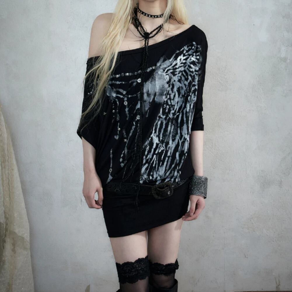 One-shoulder T-shirt dress E7165