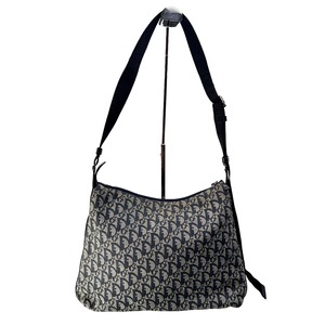 DIOR ディオール トロッター キャンバス ショルダーバッグ 紺 A-13520