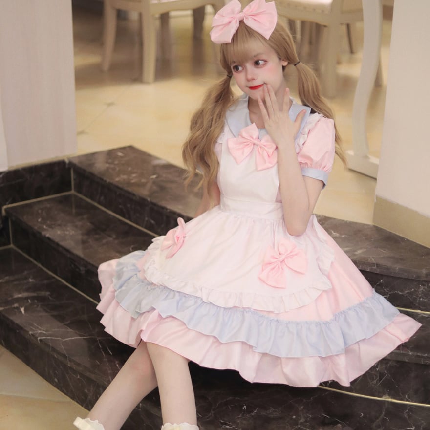 メイド服 リボン ダブルブレスト メイドワンピ｜SEASONZ | ロリータ