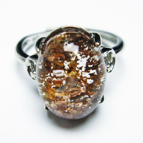 ガーデンクォーツ 指輪 リング 14号 フリーサイズ 調整可能 一点物 [M便 1/20] 115-4626