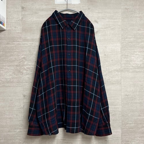 LAD MUSICIAN ラッドミュージシャン 20SS BACK -FRONT CHECKED SHIRT チェックシャツ  ブラック（画像参照）size44 【中目黒B06】 | ブランド古着Brooch powered by BASE