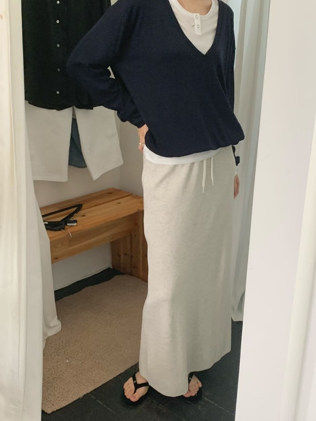 (予約) taffeta / Waffle jersey skirt 2color
