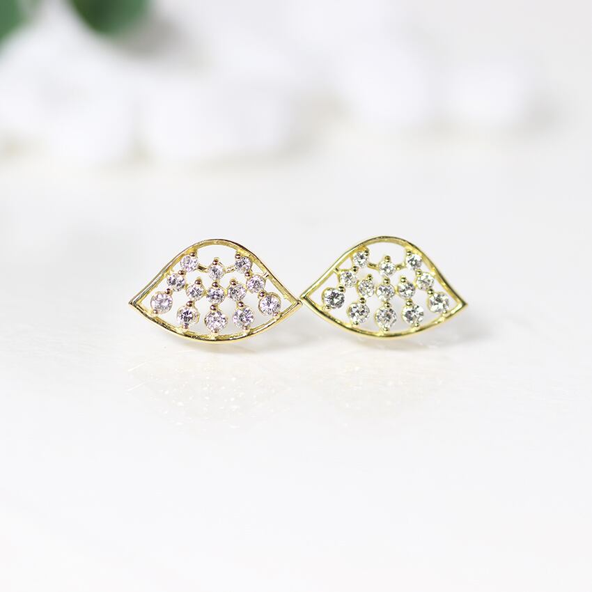 K18 扇形 0.20ct デザインピアス | jewelryway