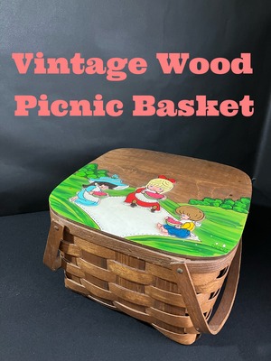 Vintage Wood Basket ビンテージ　木製　バスケット