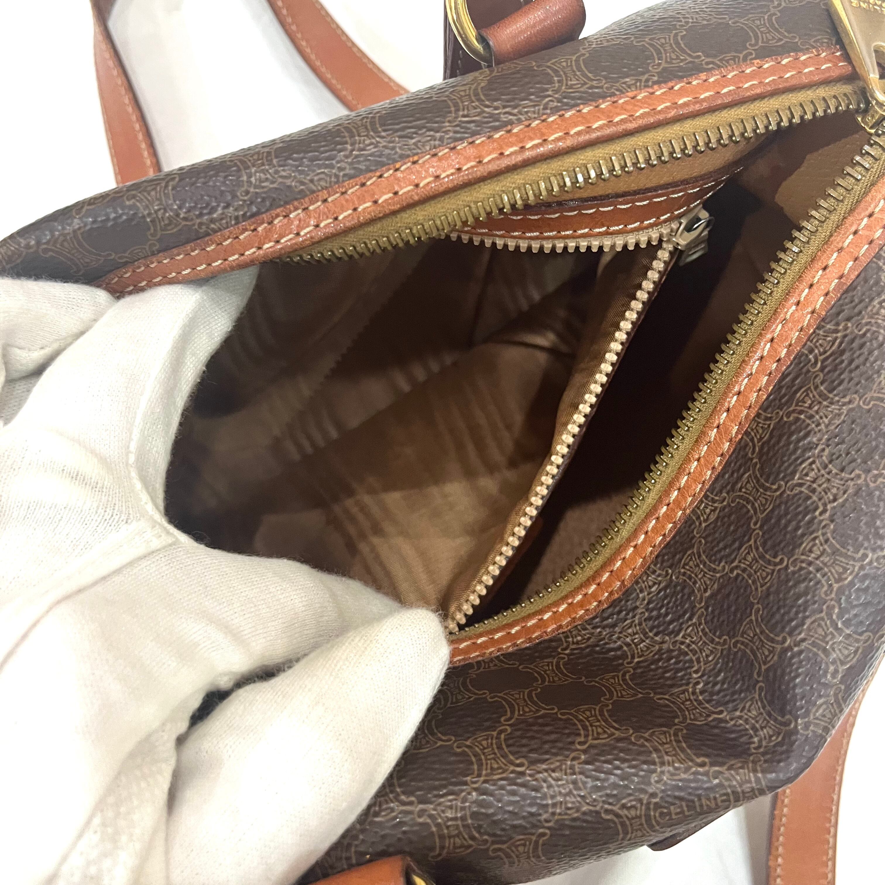 CELINE】2408 セリーヌ マカダムラウンドボストンショルダーバッグ