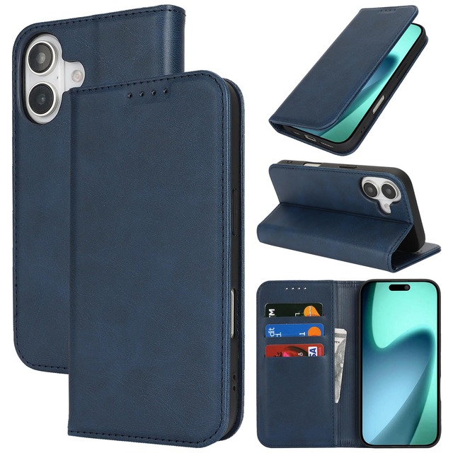 アイフォン 17 用 ケース アイフォン17 手帳型 アイホン17 カバー いPhone 17 手帳ケース For Phone17 スマホケース 携帯カバー case 適用 zouzt 合成皮革 財布型 カード収納 内蔵マグネット 横置きスタンド機能 二つ折り 手作り 大人っぽい 落ち着くデザイン 5色 深い青