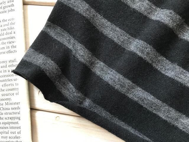 シースルー天竺ボーダー　ブラックXグレー