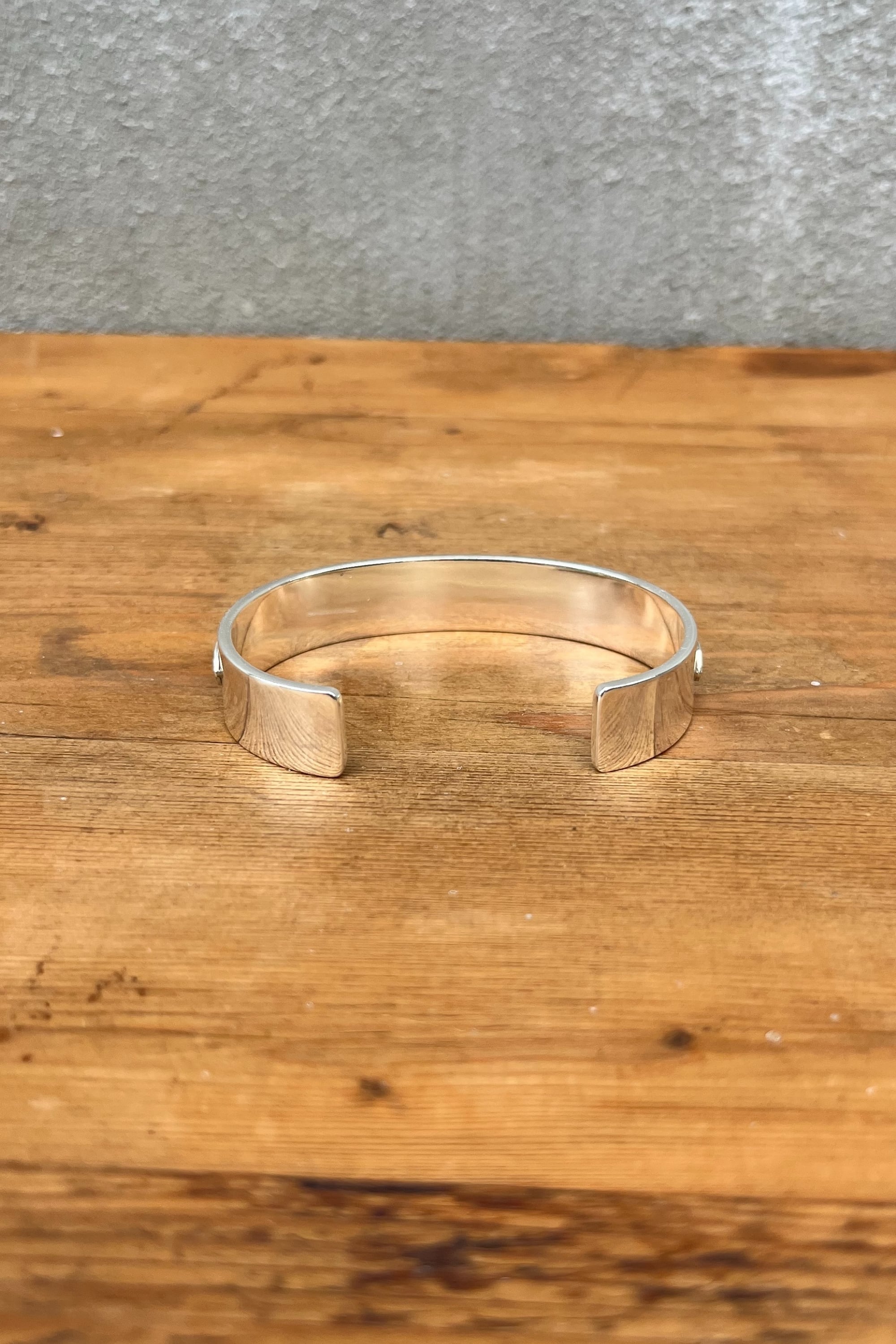 銀縄ターコイズ付フェザー平打ブレス