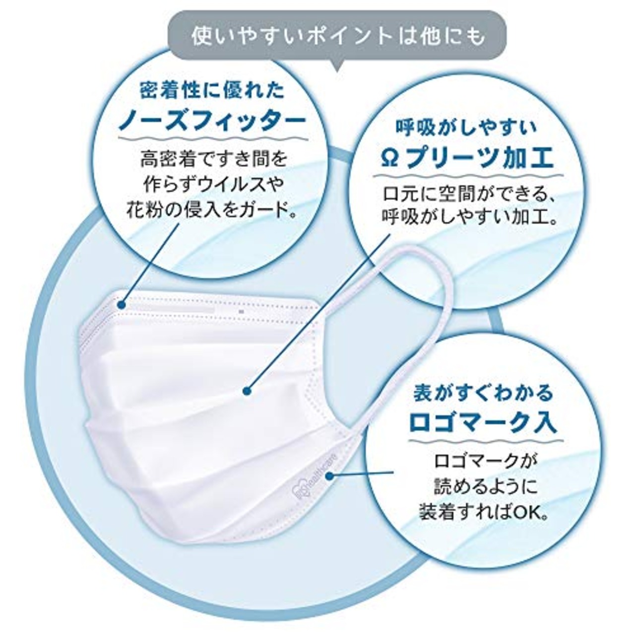 アイリスオーヤマ(IRIS OHYAMA) 不織布マスク 子供用 小さめ 40枚入 個包装 ホワイト 耳が痛くならない PK-NV40G 白 学童