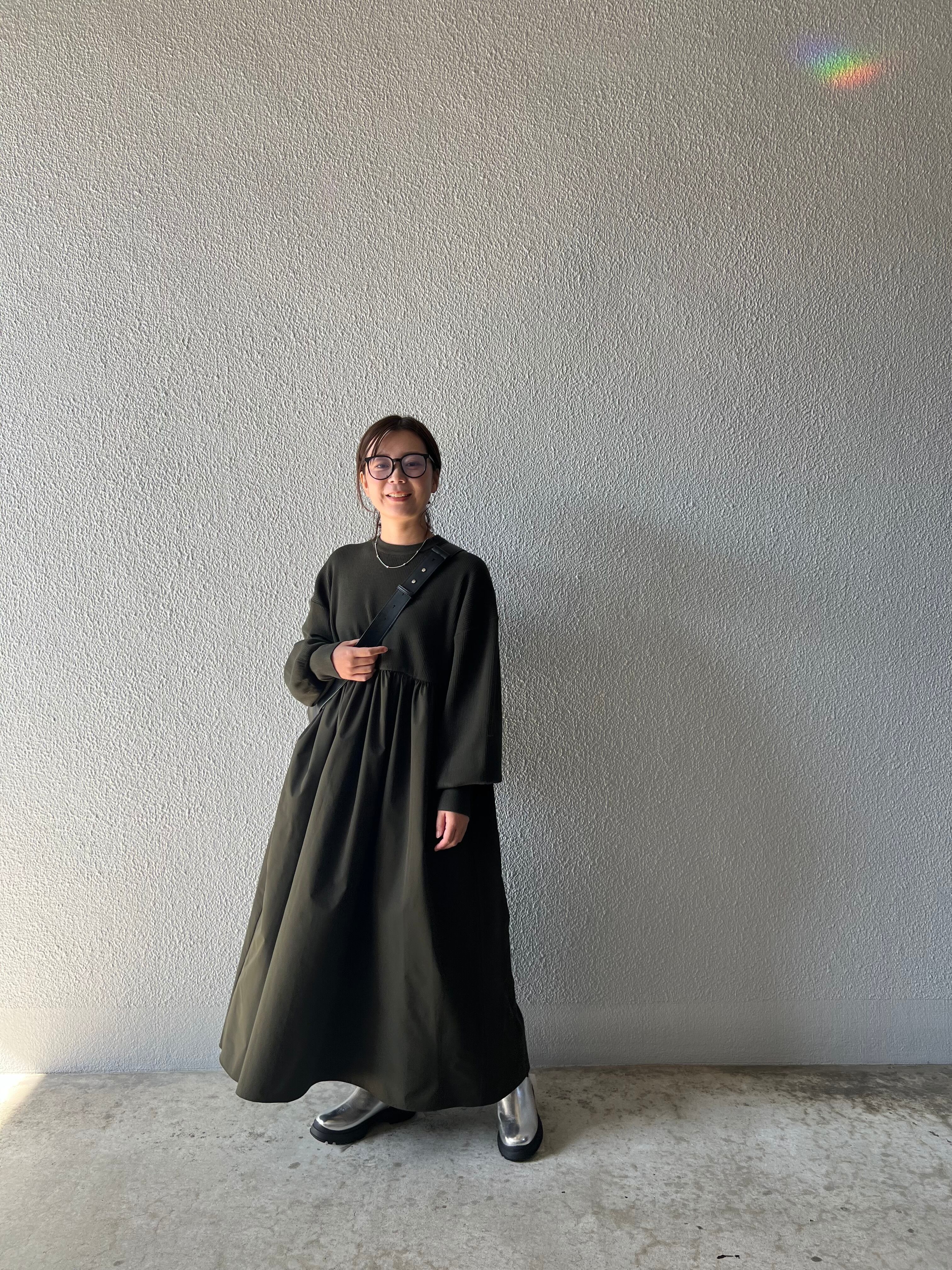 【PASSIONE】異素材ドッキングワンピース 546102