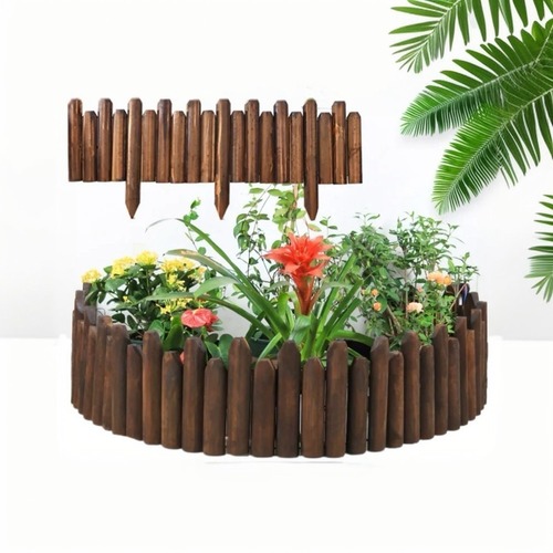ガーデンフェンス 10個セット 防腐木 フェンス 屋外 庭 花壇 挿し木 小フェンス 屋外装飾 木杭 おしゃれ モダン