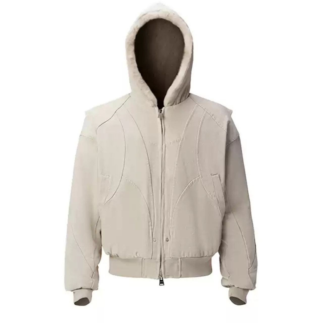 フェイクファーライナーキャンバスウォッシュドブルゾン　1033