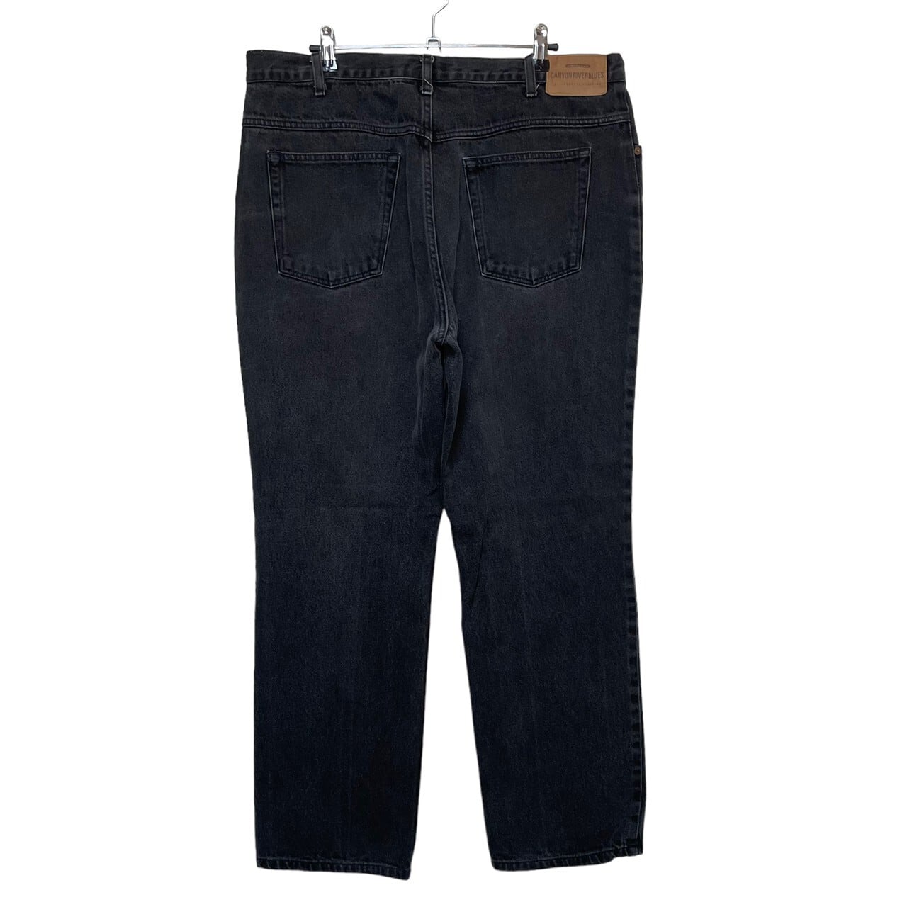 W36×L30】CANYON RIVER BLUES ブラックデニムパンツ 革パッチ | 古着屋 
