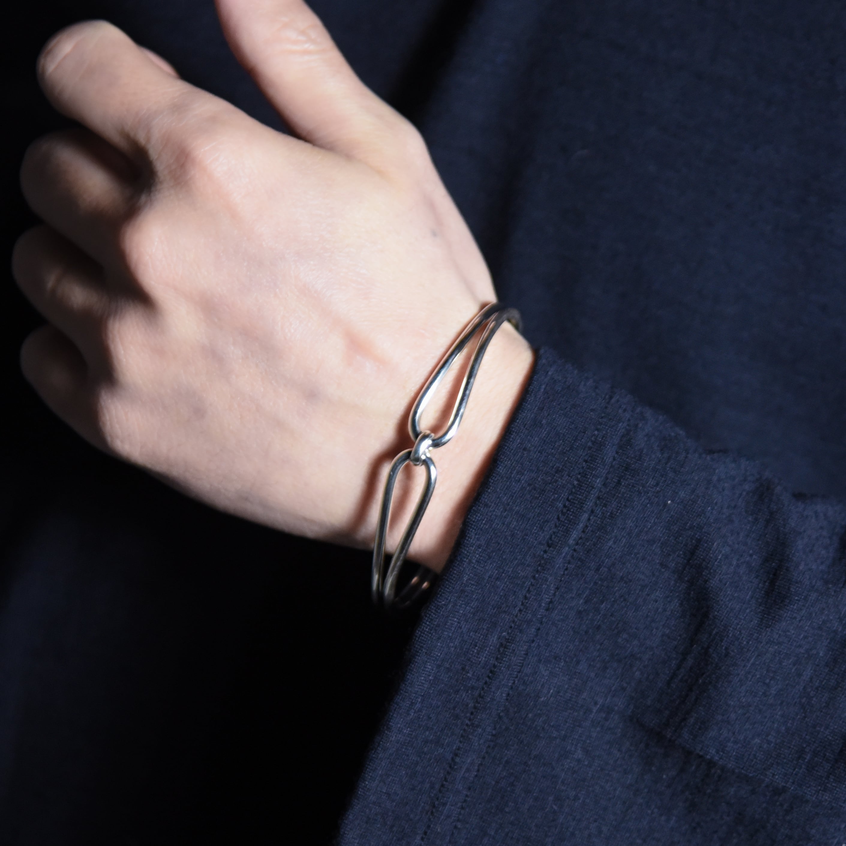 British Vintage Silver Open Line Bangle イギリス ヴィンテージ