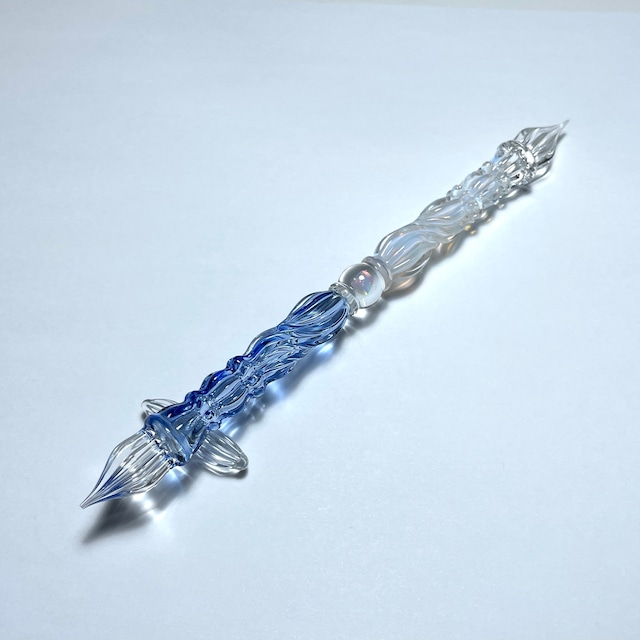 2way glass pen アクア×ホワイトブルー