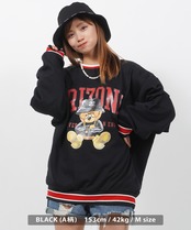 \SALE/◆ヘビーウェイト ベアープリント スウェットシャツ◆br-40122