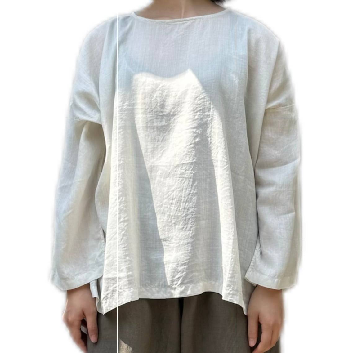 MITTAN SH-114B ラミーシルクプルオーバー(ベンガラ染) ベンガラ白