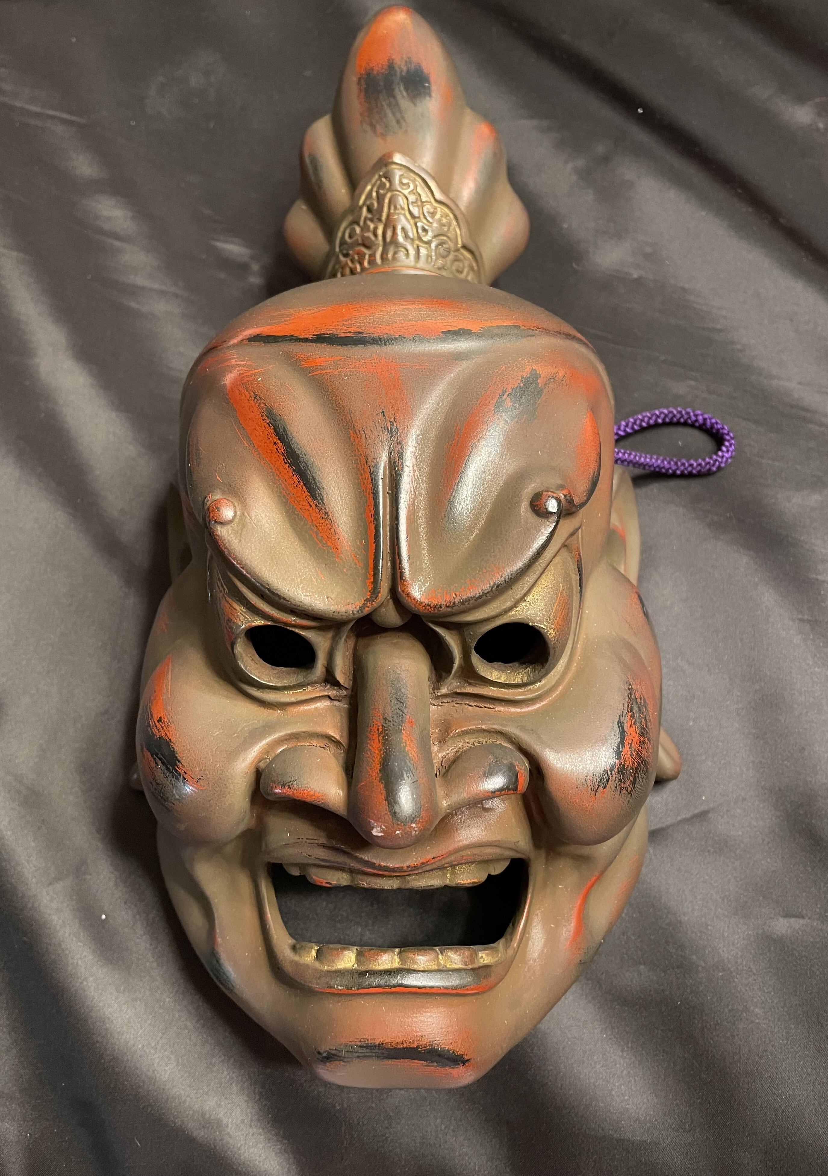 紫香楽 能面 岳仙作 (若き日の山姥)陶芸品 焼物 共箱 未使用美品 若き日の山姥能面 紫香楽焼 | 西岡サロン