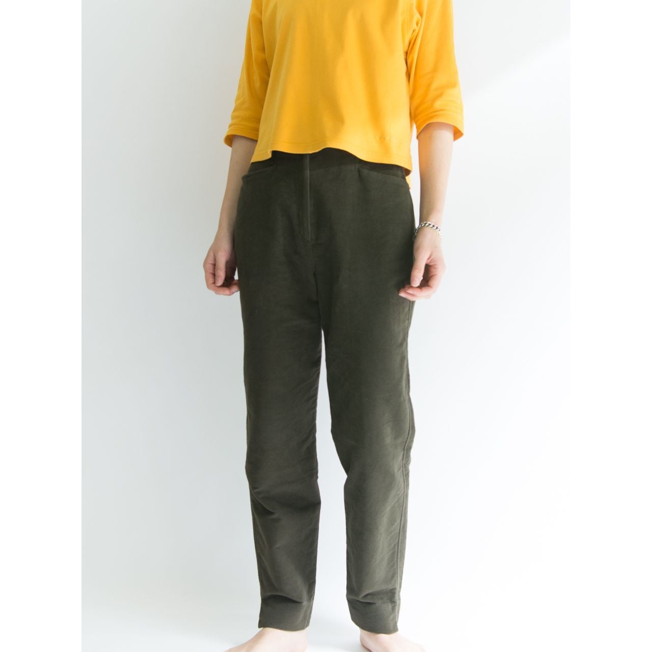 【MaxMara】Made in Italy cotton moleskin tapered pants（マックスマーラ イタリア製 コットンモールスキン テーパードパンツ）1d