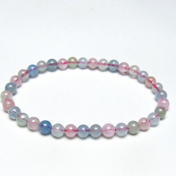 ミックスカラーベリル ブレスレット 5mm 一点物 メール便可 [M便 1/10] 111-48794
